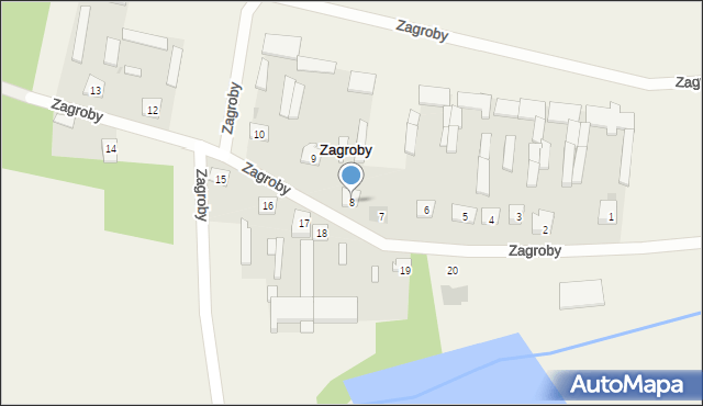 Zagroby, Zagroby, 8, mapa Zagroby