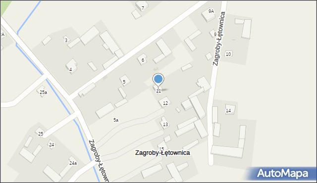 Zagroby-Łętownica, Zagroby-Łętownica, 11, mapa Zagroby-Łętownica