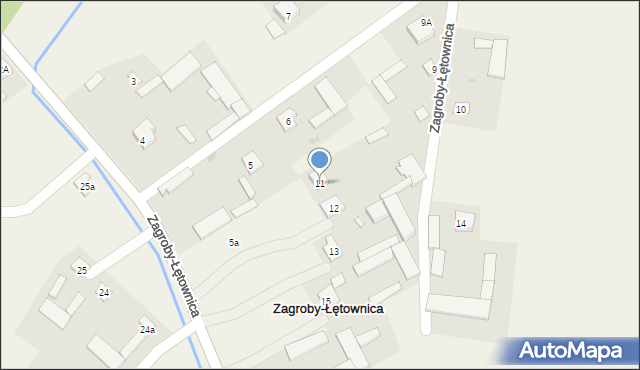 Zagroby-Łętownica, Zagroby-Łętownica, 11, mapa Zagroby-Łętownica