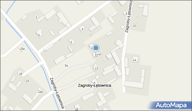Zagroby-Łętownica, Zagroby-Łętownica, 12, mapa Zagroby-Łętownica
