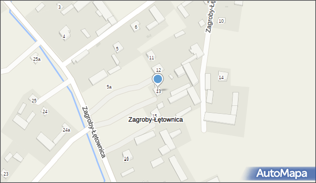 Zagroby-Łętownica, Zagroby-Łętownica, 13, mapa Zagroby-Łętownica