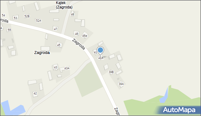 Zagroda, Zagroda, 41A, mapa Zagroda