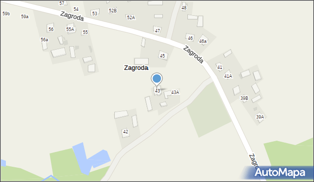 Zagroda, Zagroda, 43, mapa Zagroda