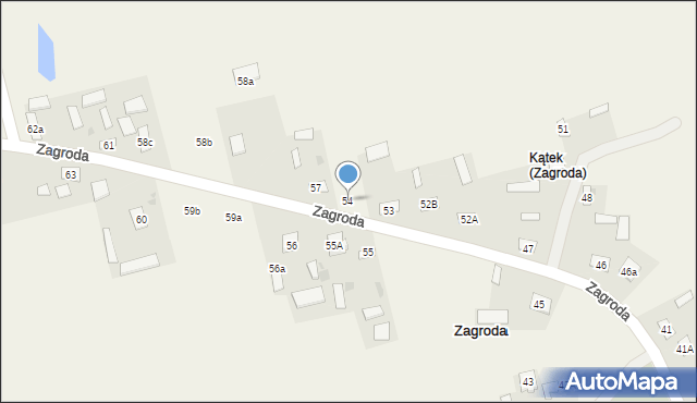 Zagroda, Zagroda, 54, mapa Zagroda