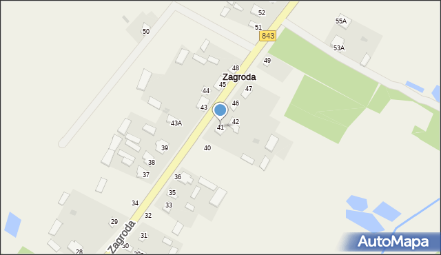 Zagroda, Zagroda, 41, mapa Zagroda
