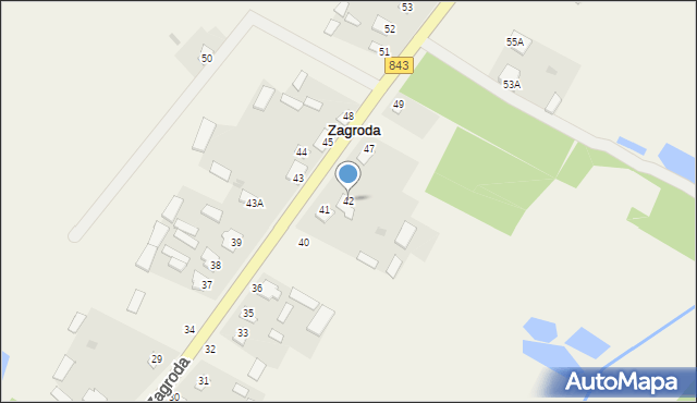 Zagroda, Zagroda, 42, mapa Zagroda
