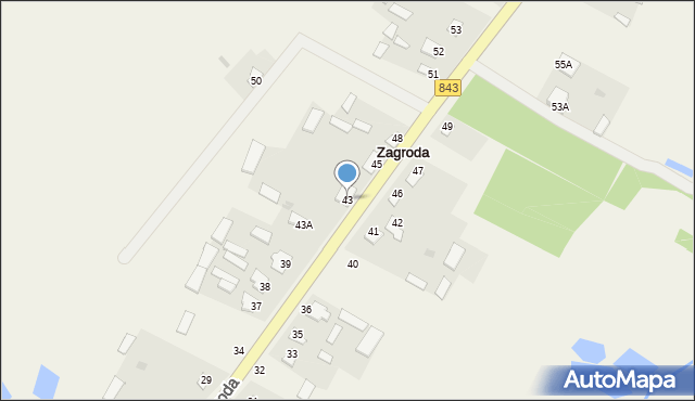 Zagroda, Zagroda, 43, mapa Zagroda