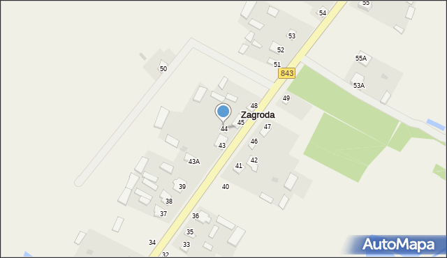 Zagroda, Zagroda, 44, mapa Zagroda