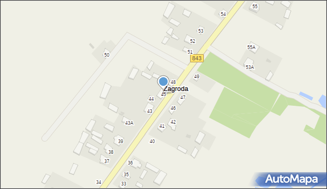 Zagroda, Zagroda, 45, mapa Zagroda