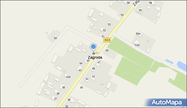 Zagroda, Zagroda, 48, mapa Zagroda