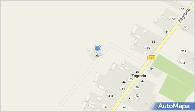 Zagroda, Zagroda, 50, mapa Zagroda