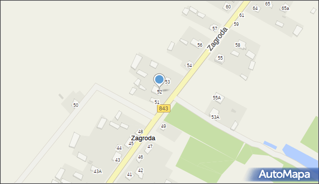 Zagroda, Zagroda, 52, mapa Zagroda