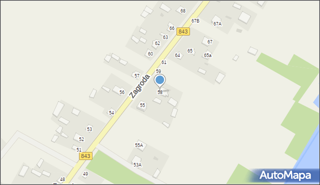 Zagroda, Zagroda, 58, mapa Zagroda