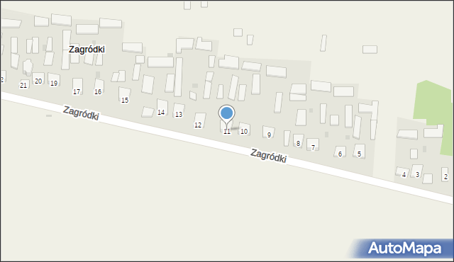 Zagródki, Zagródki, 11, mapa Zagródki