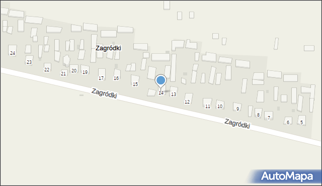 Zagródki, Zagródki, 14, mapa Zagródki