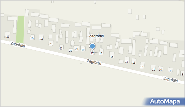 Zagródki, Zagródki, 17, mapa Zagródki