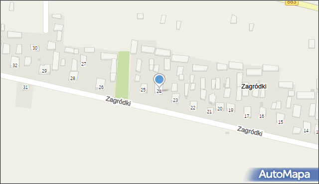 Zagródki, Zagródki, 24, mapa Zagródki