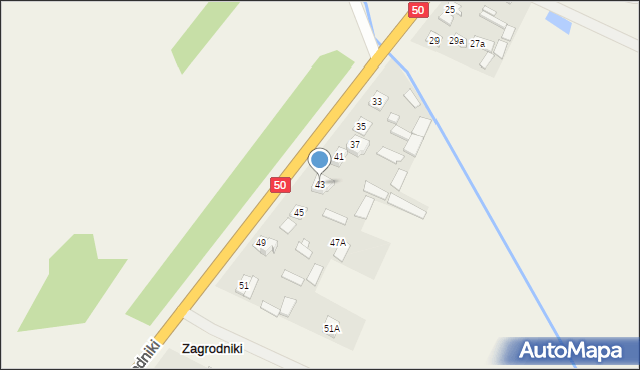 Zagrodniki, Zagrodniki, 43, mapa Zagrodniki