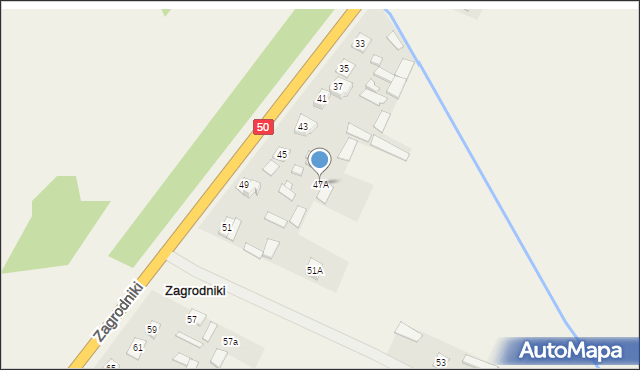 Zagrodniki, Zagrodniki, 47A, mapa Zagrodniki