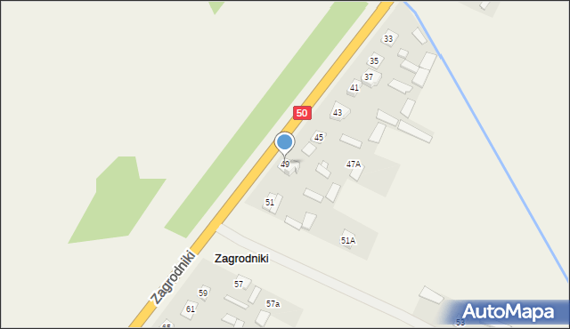 Zagrodniki, Zagrodniki, 49, mapa Zagrodniki