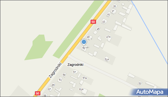 Zagrodniki, Zagrodniki, 51, mapa Zagrodniki