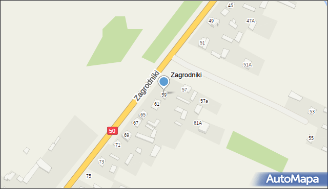 Zagrodniki, Zagrodniki, 59, mapa Zagrodniki