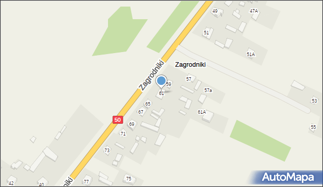 Zagrodniki, Zagrodniki, 61, mapa Zagrodniki