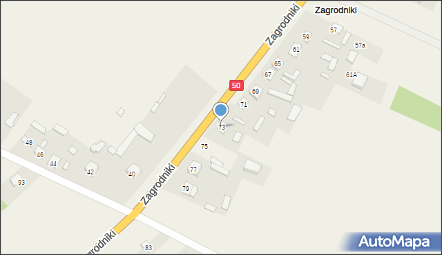 Zagrodniki, Zagrodniki, 73, mapa Zagrodniki