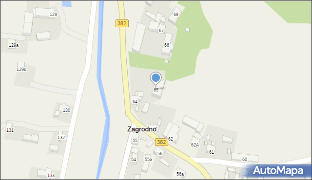 Zagrodno, Zagrodno, 65, mapa Zagrodno