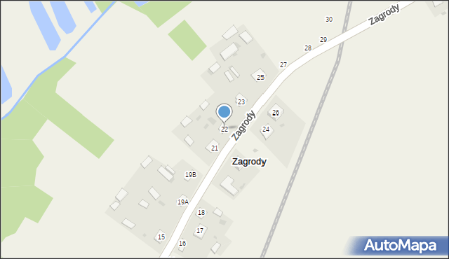 Zagrody, Zagrody, 22, mapa Zagrody