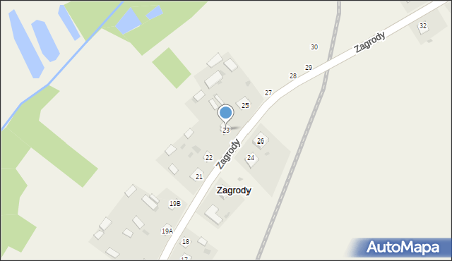 Zagrody, Zagrody, 23, mapa Zagrody