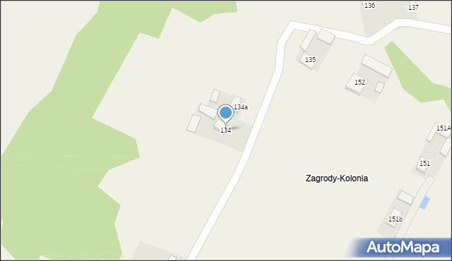 Zagrody, Zagrody, 134, mapa Zagrody