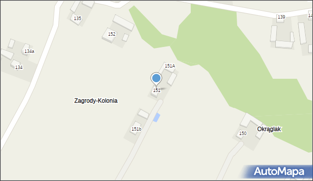 Zagrody, Zagrody, 151, mapa Zagrody