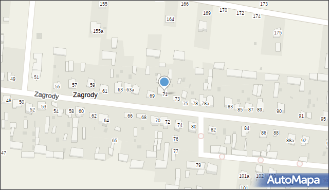 Zagrody, Zagrody, 71, mapa Zagrody