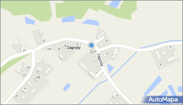 Zagrody, Zagrody, 14, mapa Zagrody