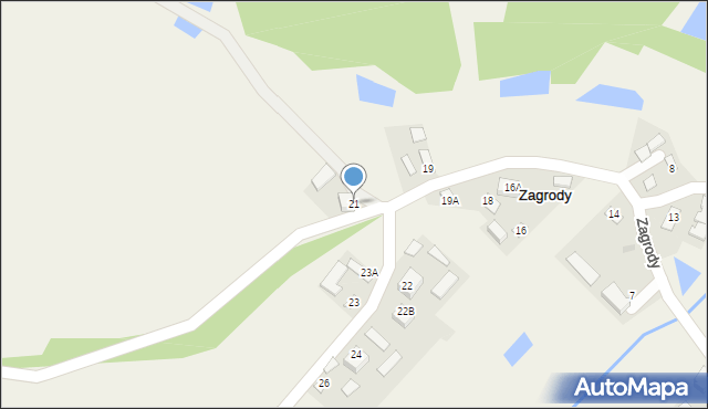 Zagrody, Zagrody, 21, mapa Zagrody