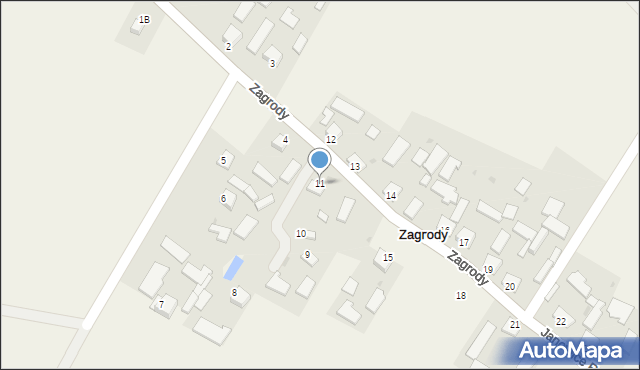 Zagrody, Zagrody, 11, mapa Zagrody