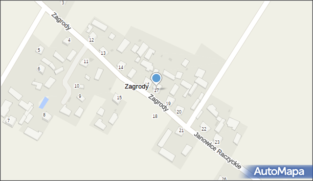 Zagrody, Zagrody, 17, mapa Zagrody