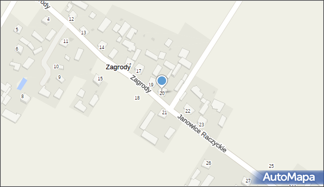 Zagrody, Zagrody, 20, mapa Zagrody