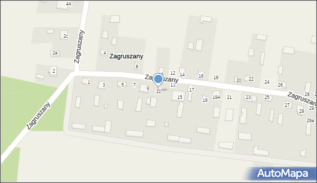 Zagruszany, Zagruszany, 11, mapa Zagruszany