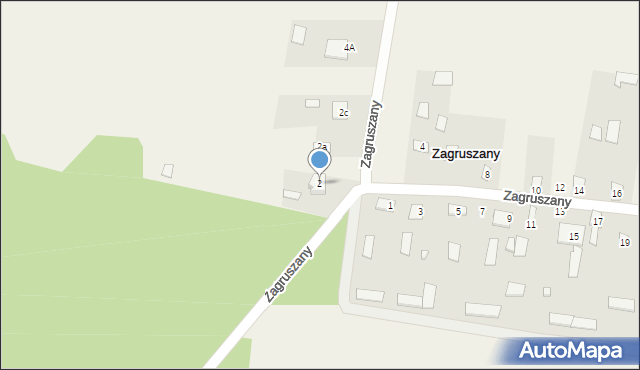 Zagruszany, Zagruszany, 2, mapa Zagruszany