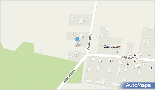 Zagruszany, Zagruszany, 2a, mapa Zagruszany