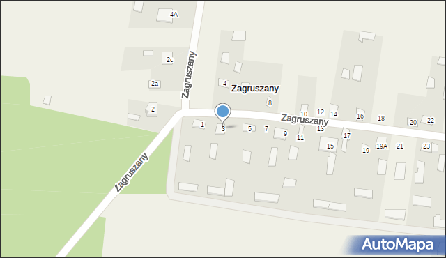 Zagruszany, Zagruszany, 3, mapa Zagruszany