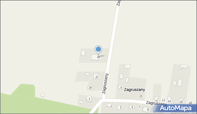 Zagruszany, Zagruszany, 4A, mapa Zagruszany