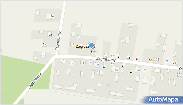 Zagruszany, Zagruszany, 8, mapa Zagruszany