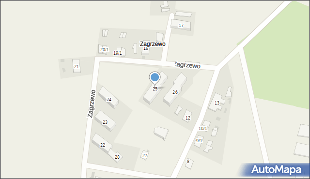 Zagrzewo, Zagrzewo, 25, mapa Zagrzewo