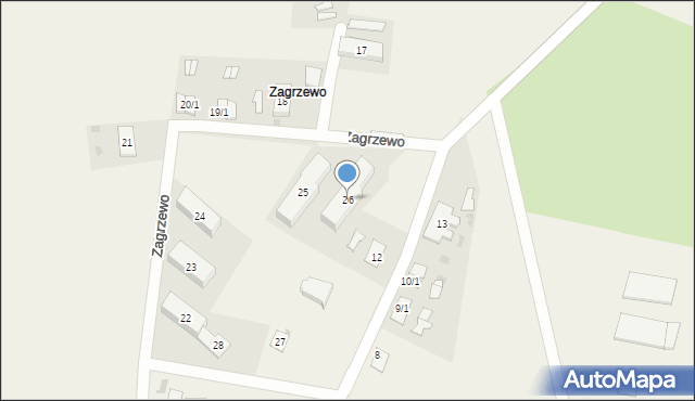 Zagrzewo, Zagrzewo, 26, mapa Zagrzewo