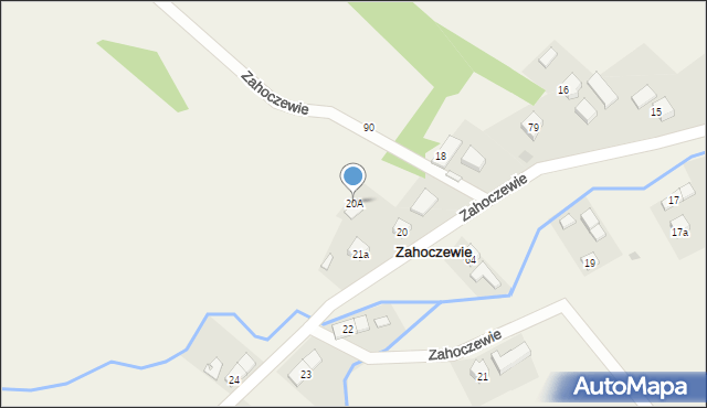 Zahoczewie, Zahoczewie, 20A, mapa Zahoczewie