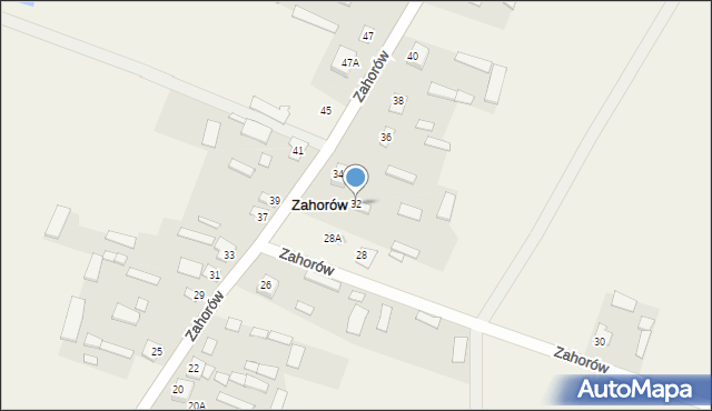 Zahorów, Zahorów, 32, mapa Zahorów