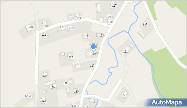 Zahutyń, Zahutyń, 125, mapa Zahutyń